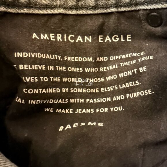 American Eagle Gray Ripped Distressed Skinny Straight Jeans Size 2 - Picture 6 of 7